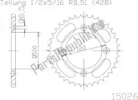 501502648, Esjot, Ktw rear steel 48t, 428    , Nieuw