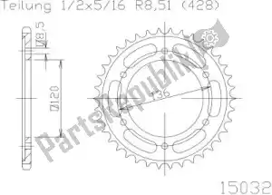 ESJOT 501503247 sprocket - Bottom side