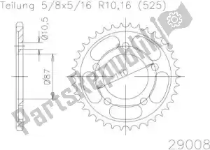 ESJOT 502900846 roda dentada - Lado inferior