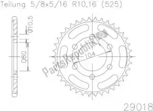 ESJOT 502901842 sprocket - Bottom side