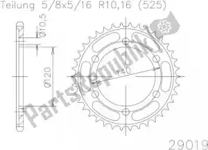 ESJOT 502901940 sprocket - Bottom side