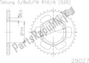 ESJOT 502902743 roda dentada - Lado inferior