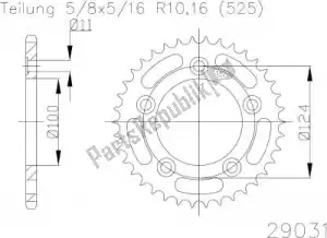 ESJOT 502903136 roda dentada - Lado inferior