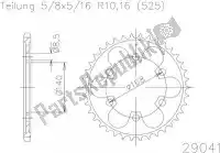 502904142, Esjot, Ktw acero trasero 42t, 525 pernos de 8,5 mm    , Nuevo