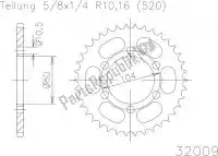 503200939, Esjot, Ktw rear steel 39t, 520    , Nieuw