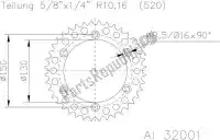 513200154, Esjot, Ktw traseira alu 54t, 520    , Novo