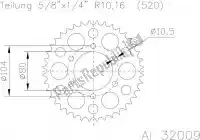 513200946, Esjot, Ktw rear aluminum 46t, 520    , New