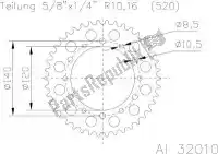 513201048, Esjot, Ktw rear aluminum 48t, 520    , New