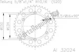 ESJOT 513202445 sprocket - Bottom side