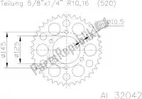 513204247, Esjot, Ktw rear alu 47t, 520    , Nieuw