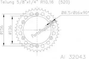 ESJOT 513204348 sprocket - Bottom side