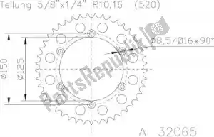 ESJOT 513206547 roda dentada - Lado inferior