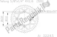 5132243BP46, Esjot, Ktw arrière aluminium 46t, 520    , Nouveau