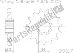 Here you can order the ktw front 15t, 525 from Esjot, with part number 502901715: