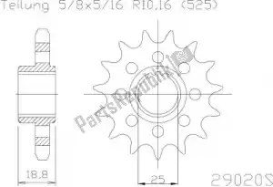 ESJOT 502902016S ktw front 16t, light, 525 - Bottom side