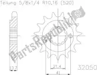 503205014, Esjot, Ktw anteriore 14t, 520    , Nuovo