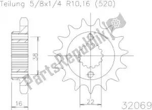 ESJOT 503206914 ktw przód 14t, 520 - Dół