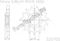 503207014S, Esjot, Ktw anteriore 14t, leggero, 520    , Nuovo