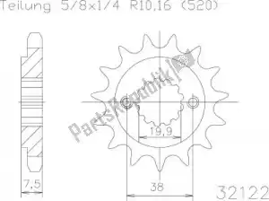 ESJOT 503212213 ktw front 13t, 520 - Onderkant