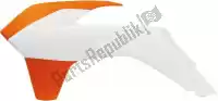 566230260, Rtech, Bs ra radiator scoops ktm white-orange (oe)    , New