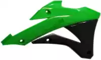 566225270, Rtech, Bs ra radiator scoops kawasaki green-black (oe)    , New
