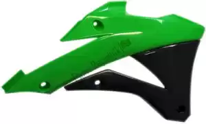 RTECH 566225270 écopes de radiateur bs ra kawasaki vert-noir (oe) - La partie au fond