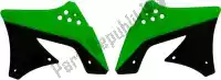 566225215, Rtech, Bs ra radiador scoops kawasaki verde-preto (oe)    , Novo