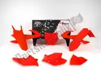 563230592, Rtech, Set plastics 6 pcs w/airbox ktm neon orange    , Nieuw