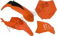 563230418, Rtech, Set plastics 4 pcs ktm orange    , New