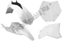 563230438, Rtech, Set plasticos 4 uds ktm blanco    , Nuevo