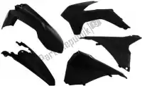 563230510, Rtech, Set plastics 5 pcs w/ airbox cov ktm black    , New