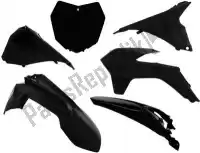 563230624, Rtech, Set plastics 6 pcs ktm black (oe)    , New