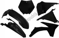 563230628, Rtech, Set plastics 6 pcs ktm black pds    , New