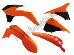 Here you can order the set plastics 5 pcs w/airbox cov ktm ora/black (o.. From Rtech, with part number 563230516: