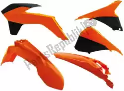 Here you can order the set plastics 5 pcs w/airbox cov ktm ora/black (o.. From Rtech, with part number 563230516: