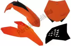 Ici, vous pouvez commander le set plastiques 4 pcs ktm orange-noir (oe) auprès de Rtech , avec le numéro de pièce 563230430: