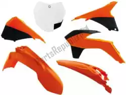 Qui puoi ordinare set plastica 6 pz ktm arancione-bianco (oe) da Rtech , con numero parte 563230630: