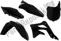 563225550, Rtech, Set plastics 5 pcs kawasaki black    , Nieuw