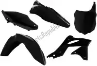 563225544, Rtech, Set plastiques 5 pcs kawasaki noir    , Nouveau