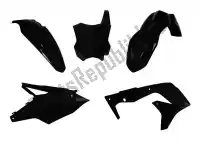 563225586, Rtech, Set plastica 5 pezzi kawasaki nero    , Nuovo