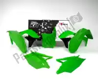 563225591, Rtech, Conjunto de plásticos 5 peças kawasaki verde    , Novo
