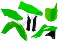 563225607, Rtech, Set plastiques 6 pcs kawasaki vert fluo    , Nouveau