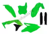 563225608, Rtech, Zestaw plastików 6 sztuk kawasaki neon green    , Nowy