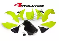 563340504, Rtech, Set plastics revolution yamaha neon yellow    , Nieuw