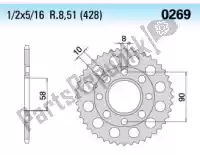 3800543, Chiaravalli, Ktw rear 43t    , New