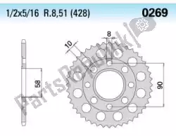 Here you can order the ktw rear 43t from Chiaravalli, with part number 3800543: