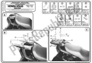 GIVI 87110171 givi sr15m monorack nt650 98-99 w/mm plat - La partie au fond