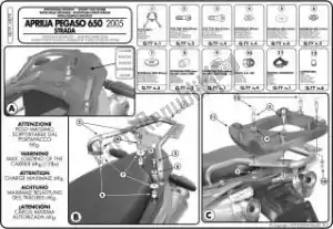 GIVI 87300007 givi sr79-special rack peg 650 strada 05 - Bottom side
