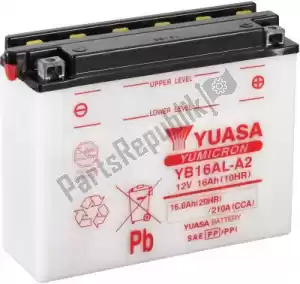 YUASA 101157 accu yb16al-a2 - Onderkant