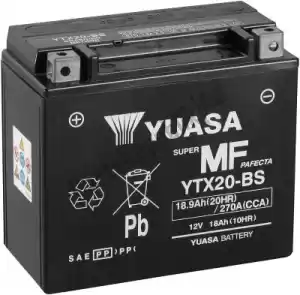 YUASA 102021 batería ytx20-bs (cp) - Lado inferior